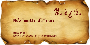 Németh Áron névjegykártya